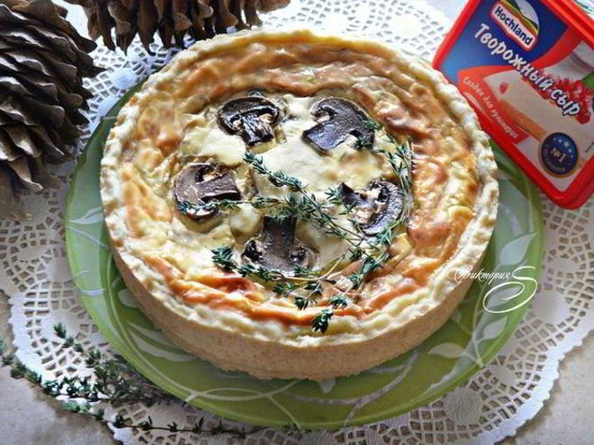 Рецепт грибного закусочного чизкейка