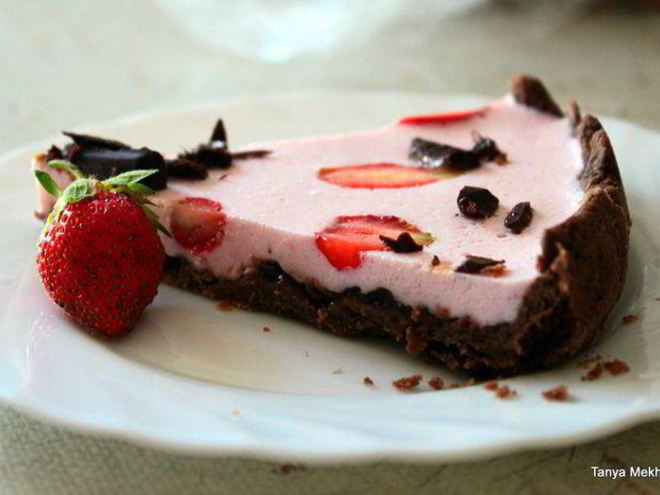 Рецепт клубнично-малинового чизкейк