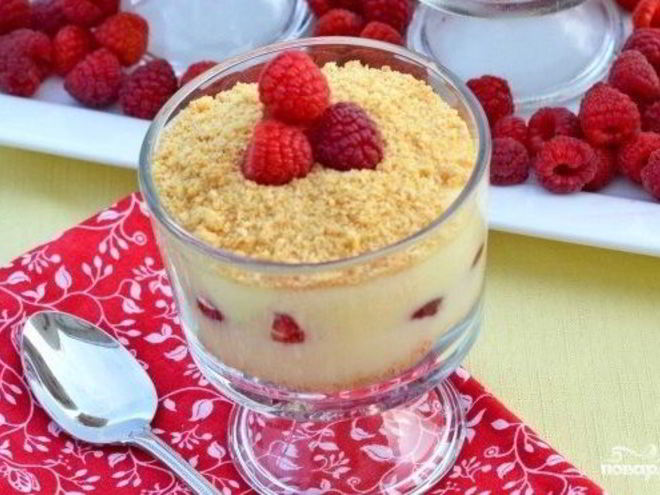 Рецепт малинового чизкейка-парфе без выпечки