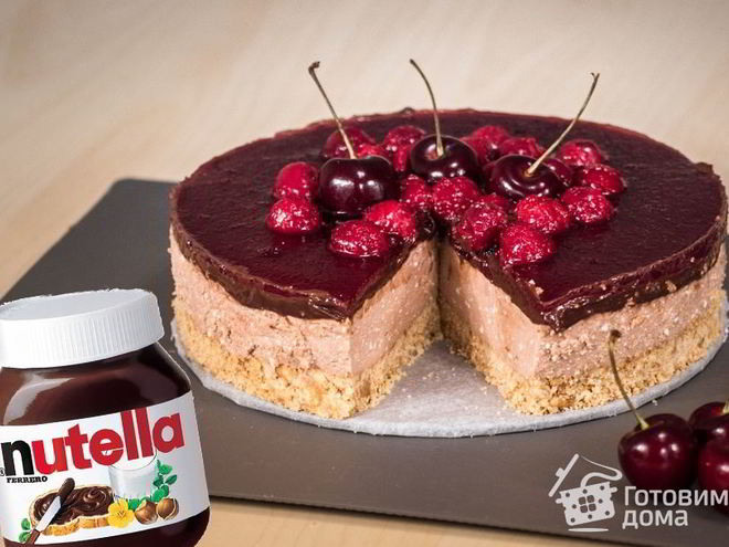 Рецепт праздничного чизкейка с нутеллой