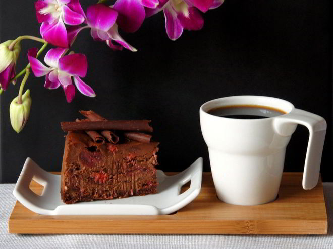 Рецепт шоколадного чизкейка с вишней