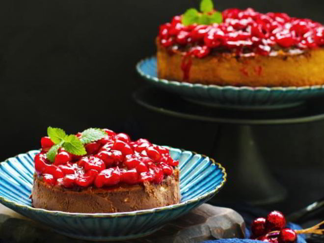 Рецепт шоколадного чизкейка с желированной вишней