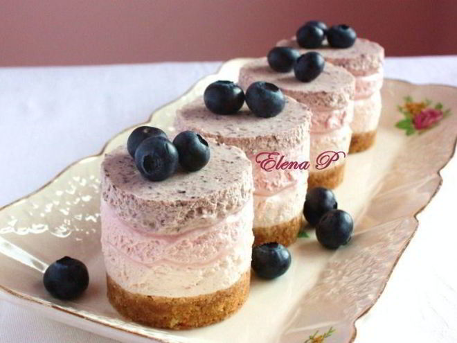 Рецепт тройных ягодных чизкейков