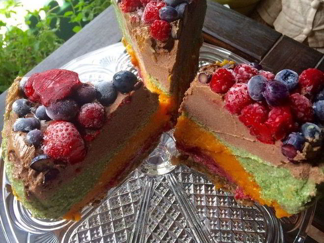 Рецепт веганского чизкейка радуга