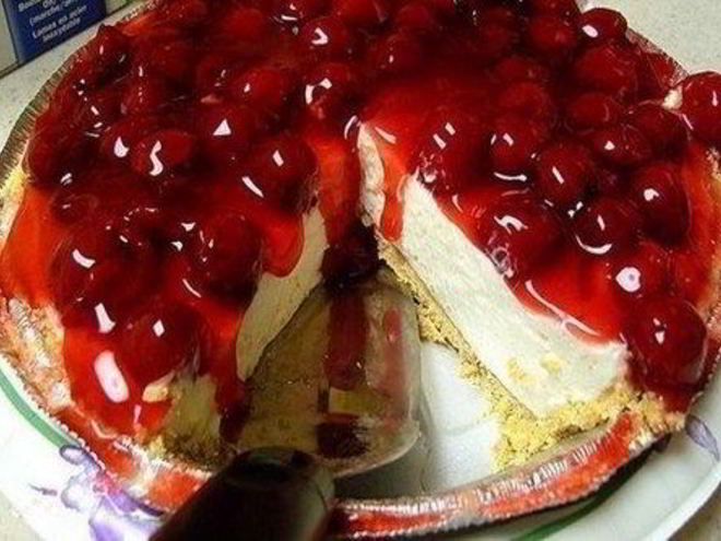 Рецепт воздушного творожного чизкейка с вишней