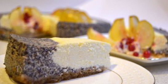 Яблочно-маковый чизкейк