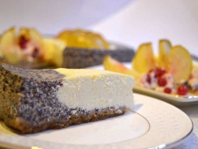 Рецепт яблочно-макового чизкейк