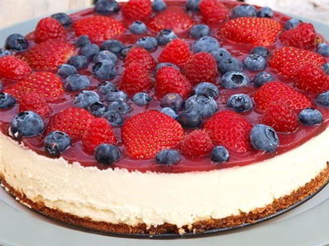 Рецепт ягодного чизкейка без выпекания