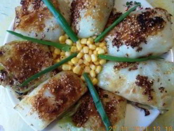Рецепт капустных конвертиков с кукурузой