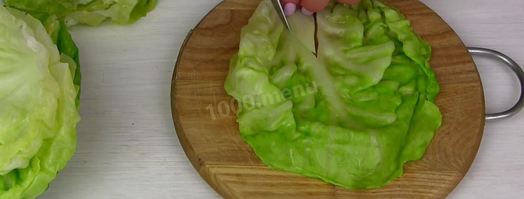капустные конвертики с сыром. Шаг 2
