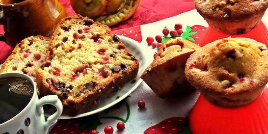 Бруснично-шоколадные кексы