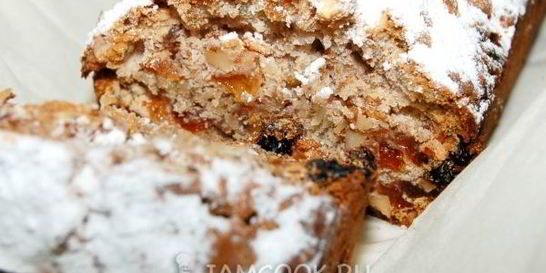 Домашний кекс с орехами и изюмом