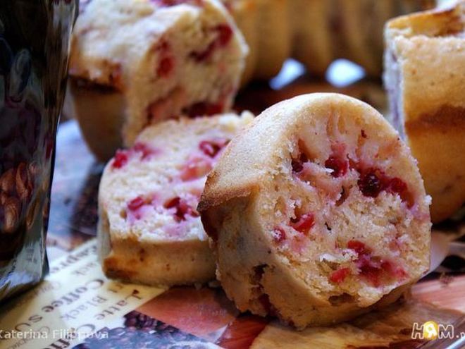 Рецепт кекса с брусникой и овсяными хлопьями