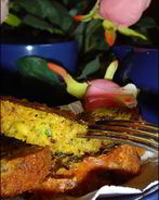 Кекс с грибами, сыром и кедровыми орешками