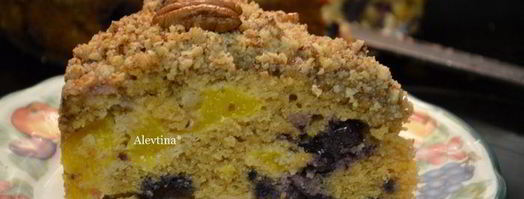 кекс с персиками и голубикой. Шаг 7