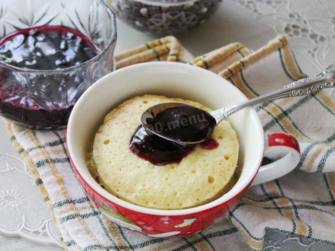 Рецепт кекса в кружке за минуту в микроволновке