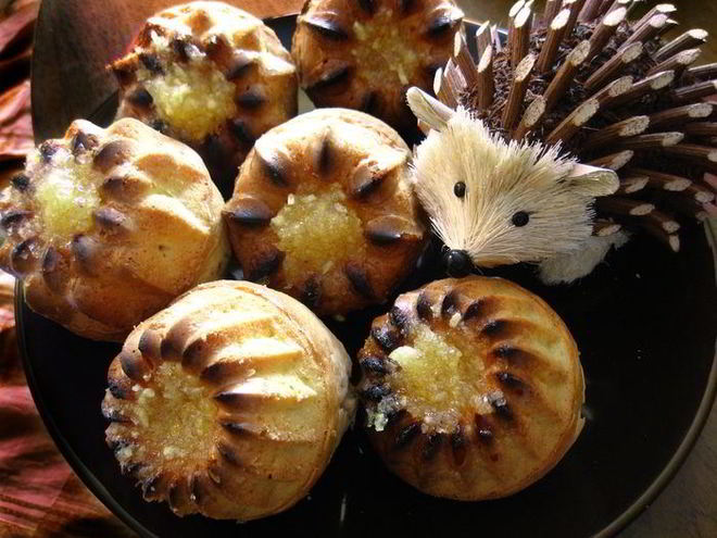 Рецепт кексов-ежей с лимонной подваркой