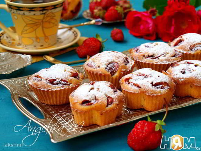 Рецепт кексов с клубникой