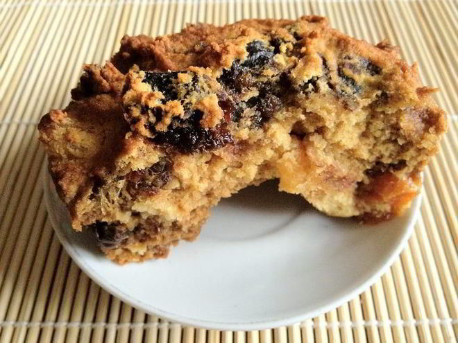 Рецепт кукурузных кексов с сухофруктами