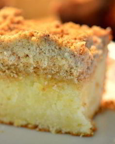 Лимонный кекс с крошкой и лимонным кремом