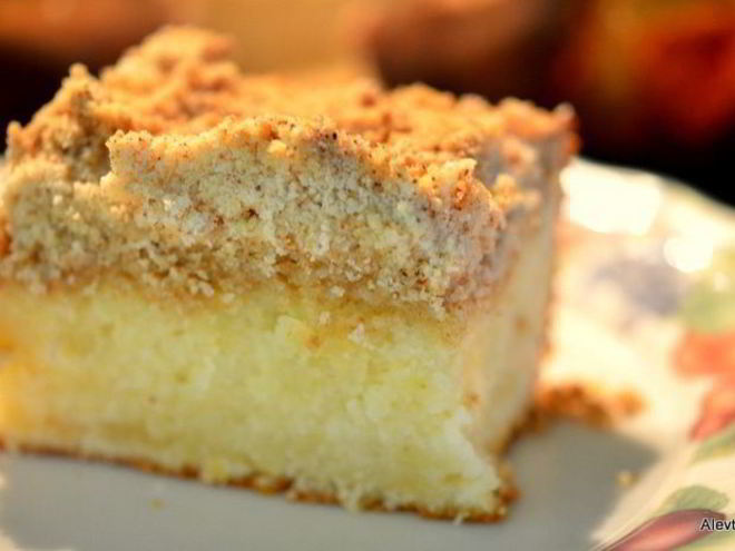 Рецепт лимонного кекса с крошкой и лимонным кремом