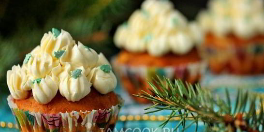 Лимонные кексы с кремом из белого шоколада