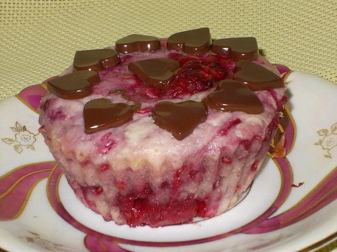 Рецепт малиновых кексов