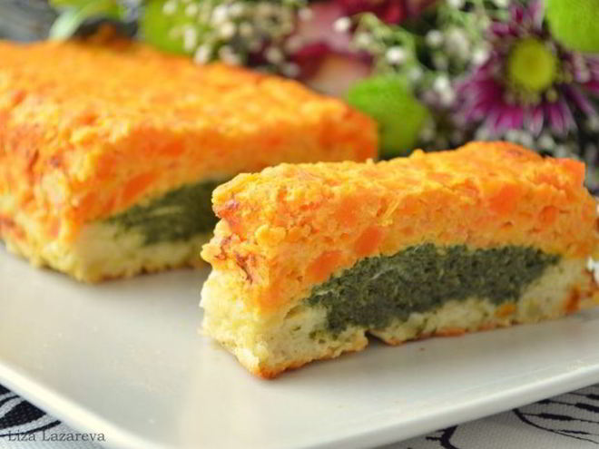 Рецепт овощного кекса с красивым разрезом