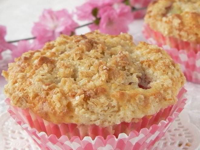 Рецепт овсяных кексов с ревенем