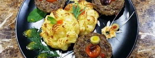 печеночные кексы с картофелем дюшес. Шаг 4