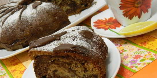 Шоколадно-банановый кекс