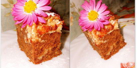 Шоколадный кекс с творогом