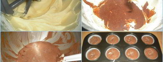 шоколадные капкейки украшенные шоколадным фростингом. Шаг 5