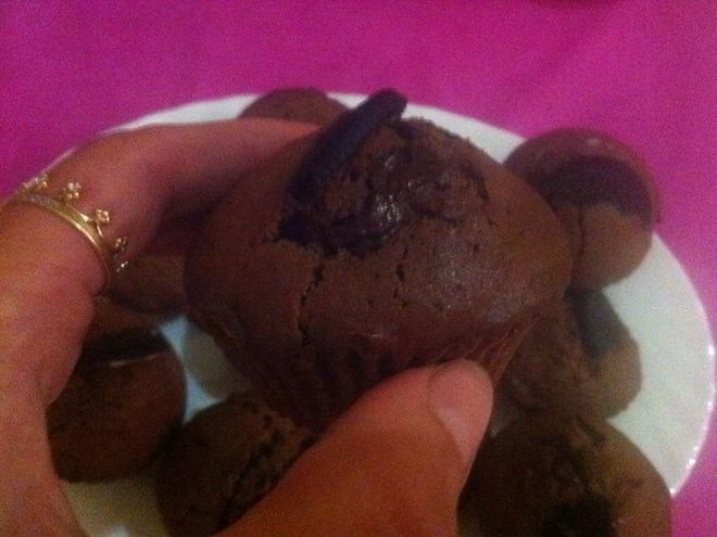 Рецепт шоколадных кексов с печеньем