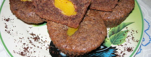 шоколадные кексы с персиками. Шаг 7