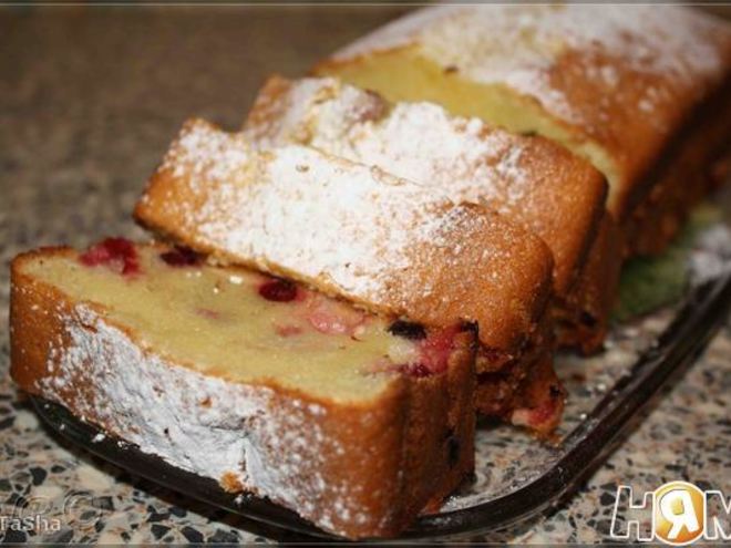Рецепт творожного кекса с клюквой