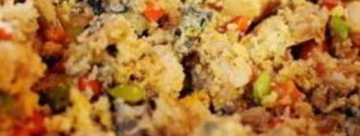 жареный хлеб с устрицами и овощами. Шаг 5