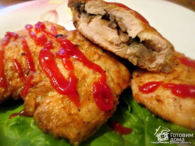 Рецепт конвертиков с грибами и сыром