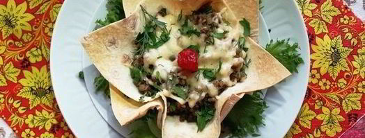 греча с печенью в корзинке из лаваша. Шаг 11