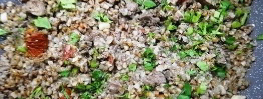 греча с печенью в корзинке из лаваша. Шаг 6