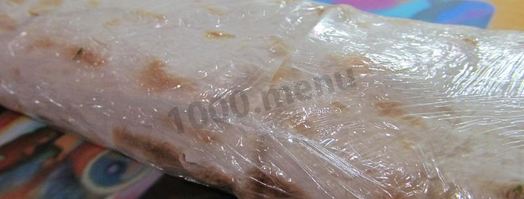 лаваш с колбасой и сыром. Шаг 10