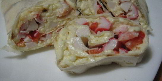 Лаваш с морепродуктами