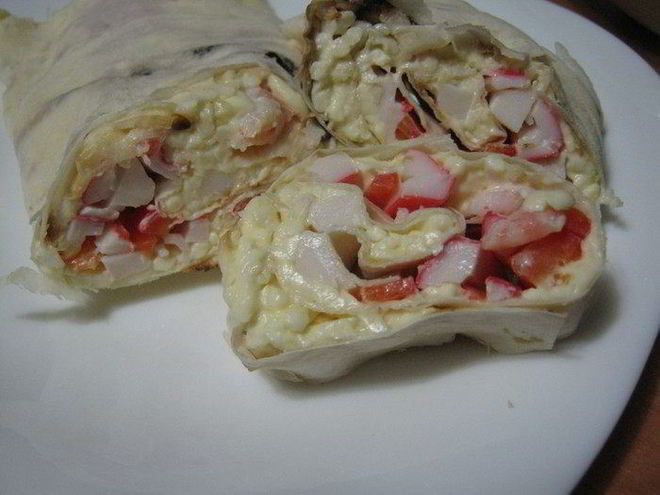 Рецепт лаваша с морепродуктами