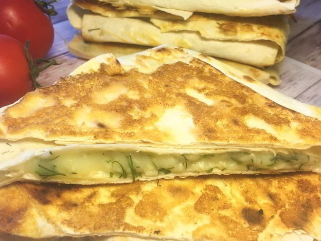 Рецепт лаваша с сыром