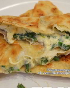 Лаваш с зеленью и сыром