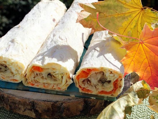 Рецепт лаваша со шпротами