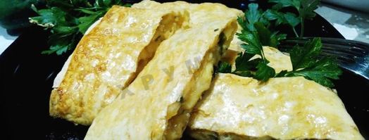 лаваш запеченный с сыром в духовке. Шаг 10