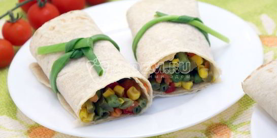 Овощи в лаваше