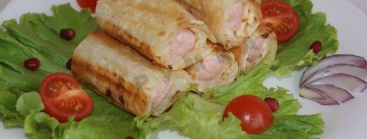 сосиски в лаваше с сыром и картошкой. Шаг 7