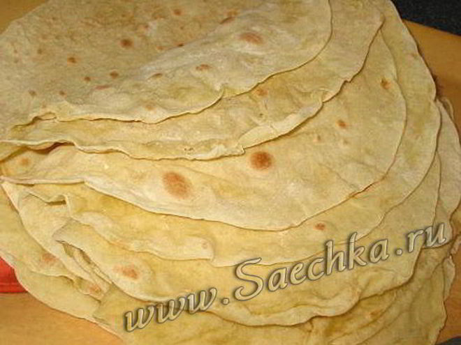 Рецепт тонкого лаваша